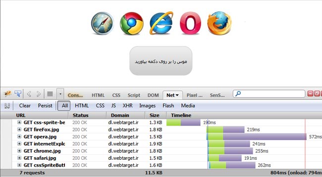 پیش از استفاده از CSS Sprite